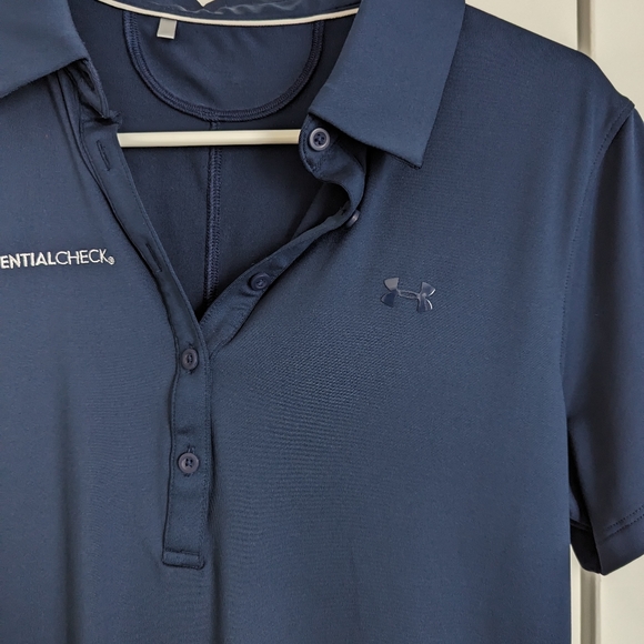 Navy Blue & Teal Under Armour Golf Polos, size Medium, branded - Picture 2 of 6
